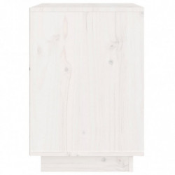 Nachttische 2 Stk. Weiß 40x35x50 cm Massivholz Kiefer