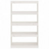 Bücherregal Raumteiler Weiß 80x30x135,5 cm Massivholz Kiefer