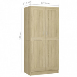 Kleiderschrank Sonoma-Eiche 82,5x51,5x180 cm Spanplatte