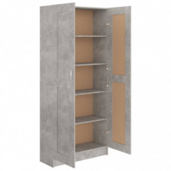 Bücherschrank Betongrau 82,5x30,5x185,5 cm Spanplatte