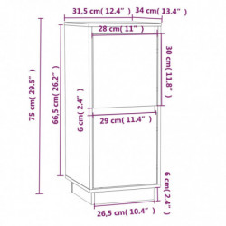 Sideboards 2 Stk. Honigbraun 31,5x34x75 cm Massivholz Kiefer