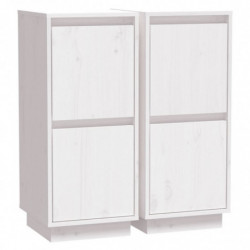 Sideboards 2 Stk. Weiß 31,5x34x75 cm Massivholz Kiefer
