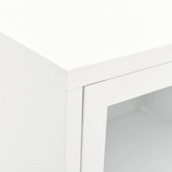 TV-Schrank Weiß 90x30x44 cm Stahl und Glas