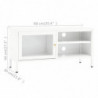 TV-Schrank Weiß 90x30x44 cm Stahl und Glas