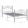 Bett Grau Metall 90x200 cm