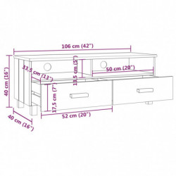 TV-Schrank Honigbraun 106x40x40 cm Massivholz Kiefer