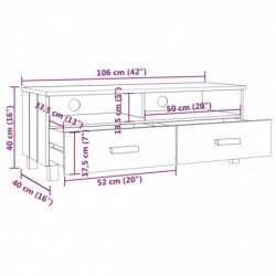 TV-Schrank Dunkelgrau 106x40x40 cm Massivholz Kiefer