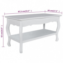 Couchtisch mit Ablageboden MDF Weiß