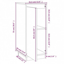 Sideboards 2 Stk. Grau 31,5x34x75 cm Massivholz Kiefer