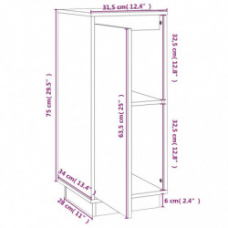 Sideboards 2 Stk. Weiß 31,5x34x75 cm Massivholz Kiefer