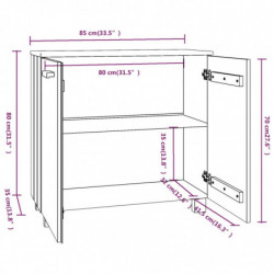 Sideboard Weiß 85x35x80 cm Massivholz Kiefer