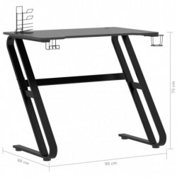 Gaming-Schreibtisch mit ZZ-Gestell Schwarz 90x60x75 cm