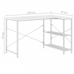 Computertisch Weiß 110x72x70 cm Spanplatte