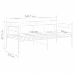 Schlafsofa Bettgestell Weiß Metall 90x200 cm