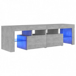 TV-Schrank mit LED-Leuchten Betongrau 140x35x40 cm