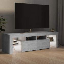 TV-Schrank mit LED-Leuchten Betongrau 140x35x40 cm