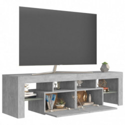 TV-Schrank mit LED-Leuchten Betongrau 140x35x40 cm