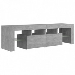 TV-Schrank mit LED-Leuchten Betongrau 140x35x40 cm