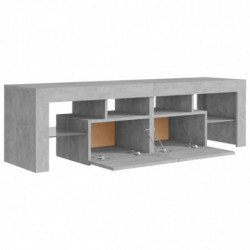 TV-Schrank mit LED-Leuchten Betongrau 140x35x40 cm