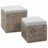 Ottoman-Set 2 Stk. Seegras Grau