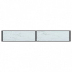 Konsolentisch Weiß Marmor-Optik 220x35x75,5 cm Hartglas