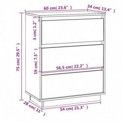 Sideboard Grau 60x34x75 cm Massivholz Kiefer