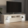 TV-Schrank mit LED-Leuchten Hochglanz-Weiß 140x35x40 cm