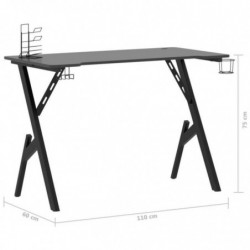 Gaming-Schreibtisch mit Y-Gestell Schwarz 110x60x75 cm