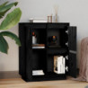 Sideboard Schwarz 60x34x75 cm Massivholz Kiefer