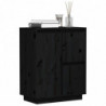 Sideboard Schwarz 60x34x75 cm Massivholz Kiefer