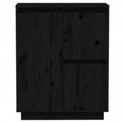 Sideboard Schwarz 60x34x75 cm Massivholz Kiefer