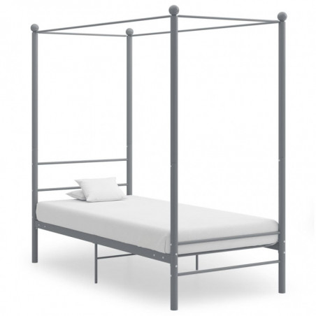 Himmelbett Grau Metall 100x200 cm