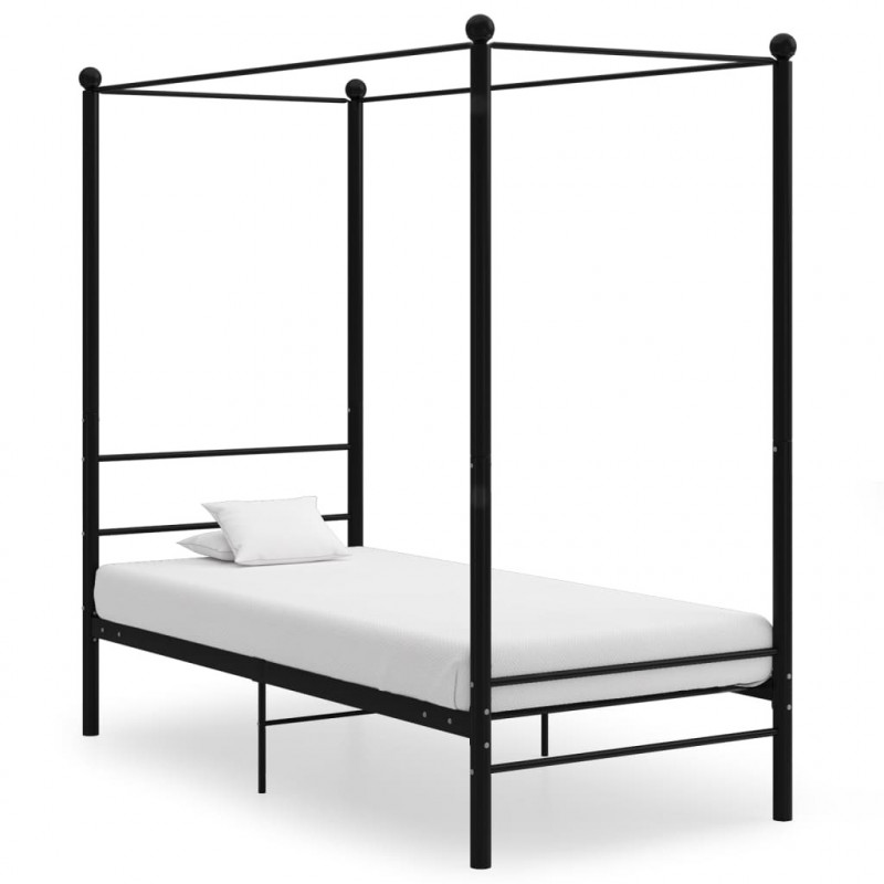 Himmelbett Schwarz Metall 100x200 cm