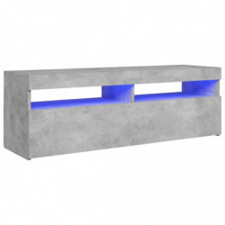 TV-Schrank mit LED-Leuchten Betongrau 120x35x40 cm