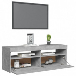 TV-Schrank mit LED-Leuchten Betongrau 120x35x40 cm