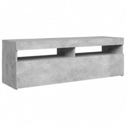 TV-Schrank mit LED-Leuchten Betongrau 120x35x40 cm