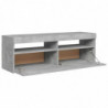 TV-Schrank mit LED-Leuchten Betongrau 120x35x40 cm