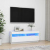 TV-Schrank mit LED-Leuchten Weiß 100x35x40 cm