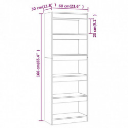 Bücherregal/Raumteiler Hochglanz-Weiß 60x30x166 cm Spanplatte