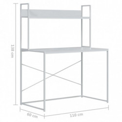 Computertisch Weiß 110x60x138 cm Spanplatte