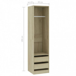 Kleiderschrank Schubladen Sonoma-Eiche 50×50×200cm Spanplatte