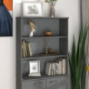 Aufsatz für Highboard Dunkelgrau 85x35x100 cm Massivholz Kiefer