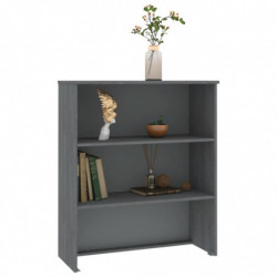 Aufsatz für Highboard Dunkelgrau 85x35x100 cm Massivholz Kiefer