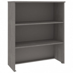 Aufsatz für Highboard Hellgrau 85x35x100 cm Massivholz Kiefer