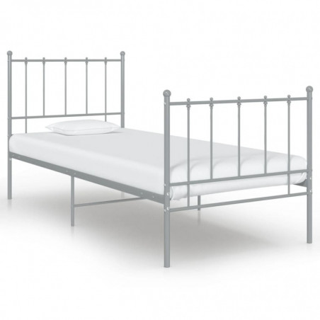 Bett Grau Metall 90x200 cm