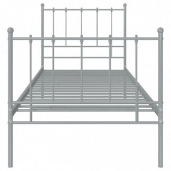 Bett Grau Metall 90x200 cm