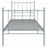 Bett Grau Metall 90x200 cm