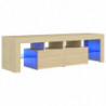 TV-Schrank mit LED-Leuchten Sonoma-Eiche 140x35x40 cm