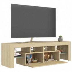 TV-Schrank mit LED-Leuchten Sonoma-Eiche 140x35x40 cm