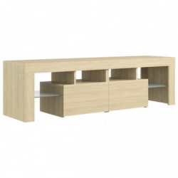 TV-Schrank mit LED-Leuchten Sonoma-Eiche 140x35x40 cm